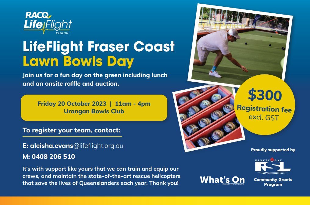 LifeFlight Fraser Coast Lawn Bowls Day 2023
